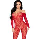  Дантелено боди тип мрежа, чувствено и стилно - Bodystocking Red S/M/L (D-245347)