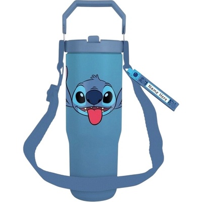 CurePink Cestovní termo hrnek s popruhem Lilo & Stitch Stitch 800 ml