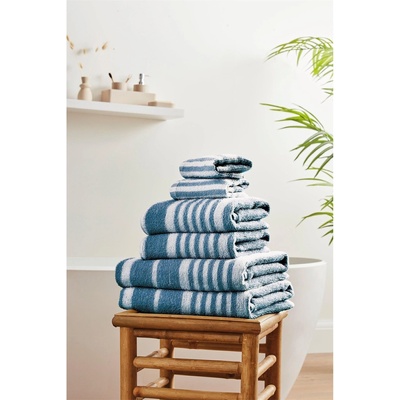 Homelife Хавлиена кърпа Homelife 6 Piece Stripe Towel Bale - Denim