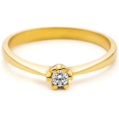Savicki Zásnubný prsteň žlté zlato diamant L 146