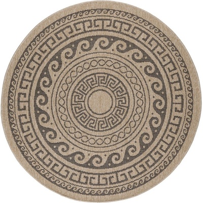 Ayyildiz Черно-бежов кръгъл външен килим ø 80 cm Comilla - Ayyildiz Carpets (COMILLA80800887BLACK)