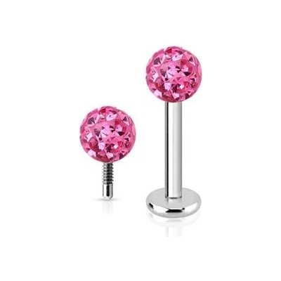 Šperky4U piercing do brady labreta s krystaly Crystals from SWAROVSKI LB1038-1208F