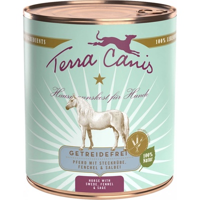 Terra Canis Grain Free koňské s tuřínem fenyklem a šalvějí 6 x 800 g