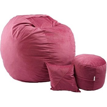 Pufrelax Комплект, Барбарон с табуретка за крака и декоративна възглавница 700л. King Size, Fandango, Перящ се калъф, Пълнеж с микс от мемори пяна и дунапрен, Гама Premium