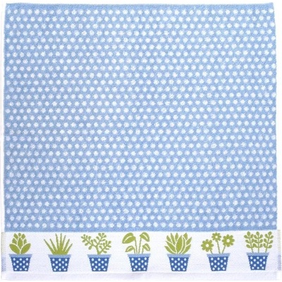 SCANquilt utěrka FROTÉ květináče modrobílá 50 x 50 cm