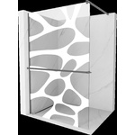 Mexen Kioto+ душ кабина със стена с рафт Walk-in 90 x 200 см, бяла вълна, gun metal - 800-090-121-95-97 (800-090-121-95-97)
