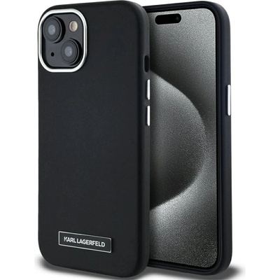 KARL LAGERFELD Калъф Karl Lagerfeld FW Metal Plate MagSafe iPhone 15 - черен (3666339254889)