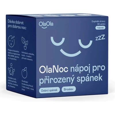 OlaOla Nápoj pro přirozený spánek prášek pro perorální roztok pro podporu spánku a regenerace příchuť Peach 30 ks