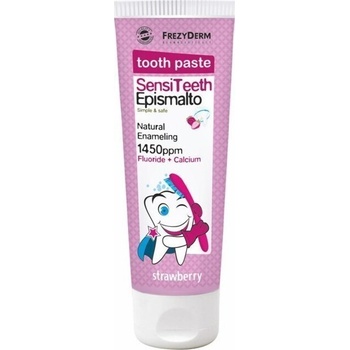 Frezyderm Детска паста за зъби срещу кариеси с Флуор и Калций, Frezyderm SensiTeeth Epismalto Toothpaste Strawberry 1450ppm For Enamel 50ml