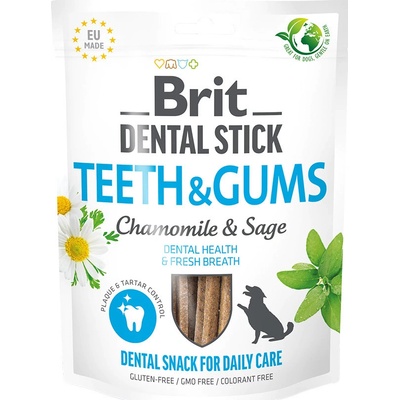 Brit Dental Stick na zuby a dásně s heřmánkem a šalvějí 3 x 7 kusů 251 g
