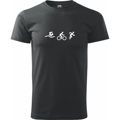 Triathlon postavy pánske tričko čierne