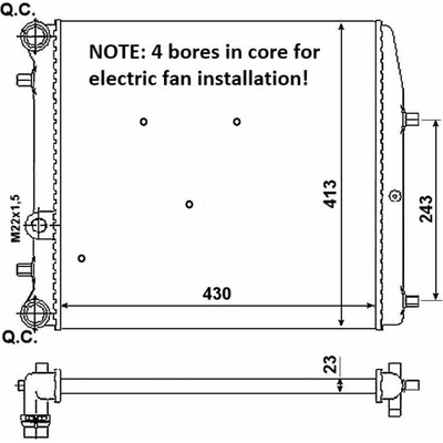 Chladič, chlazení motoru NRF 53021A