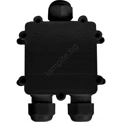 V-TAC Водоустойчива разклонителна кутия ip68 черен (vt2140)