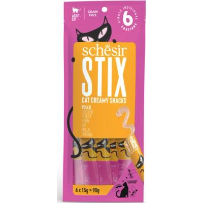 Schesir Cat Stix Liquid Snack kuře 6 x 15 g