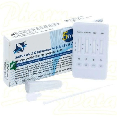 DeepBlue 5v1 respirační multitest (Adenovirus/RSV/Chřipka A+B/Covid) 1 ks