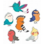 LearnHow Double-sided window decorations - Birds 02 6pcs