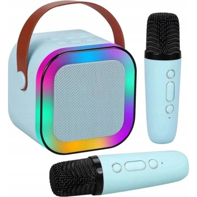 KIK KX3377 Karaoke Bluetooth reproduktor 6 W 2x bezdrátový mikrofon modrý