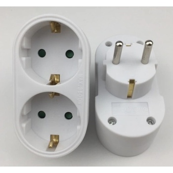 BlackBird Мрежов контакт 250V, Макс: 3500W 2x16A/250V GZB02 Защита от деца, бял BH1615 (BH1615)