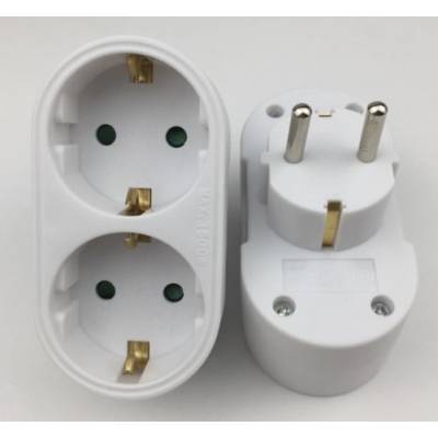BlackBird Мрежов контакт 250V, Макс: 3500W 2x16A/250V GZB02 Защита от деца, бял BH1615 (BH1615)