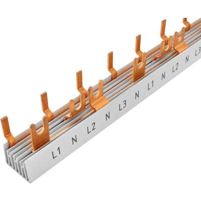 ELEM LIŠTA G/S-L1+N-L2+N-L3+N-1000/16P, VIDLIČKA+KOLÍK, 4-PÓL., 80A, ROZTEČ 17,8+9MM 364