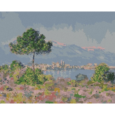 ZUTY Malování podle čísel ANTIBES PŘI POHLEDU Z PLATEAU NOTRE-DAME CLAUDE MONET 80 x 100 cm Rámování bez rámu a bez vypnutí plátna