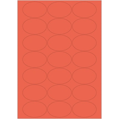 Print etikety 60x40mm, červené, 21ks/A4, ovál