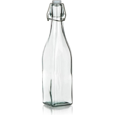 Láhev s pákovým uzávěrem 500ml hranatá skleněná YARA