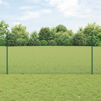 vidaXL Svařovaná drátěná plotovina s tyčkami 25 x 1,2 m Zelená