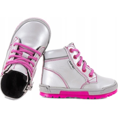 Bartek 91813 boty polobotky zateplené stříbrné