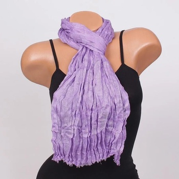 Image 1 of Светлолилав шал с фини ресни