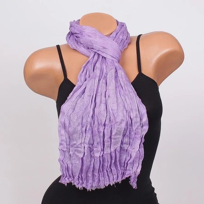 Светлолилав шал с фини ресни