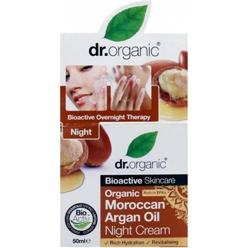 Dr. Organic Нощен анти-ейдж крем с био мароканско масло , Dr. Organic Moroccan Argan Oil , 50 мл