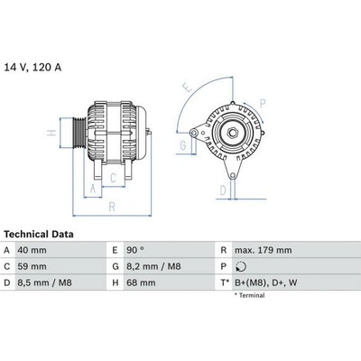 generátor BOSCH 0 986 040 360 BO 0986040360