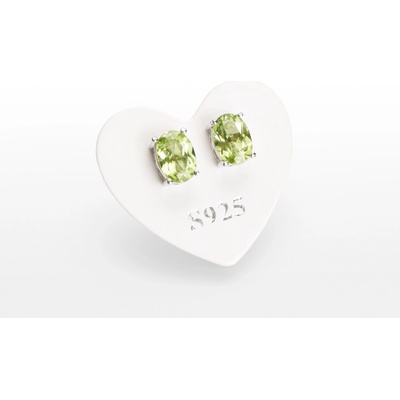 SVĚT KAMENŮ s.r.o. Stříbrné náušnice fazetovaný olivín ovál 00250429