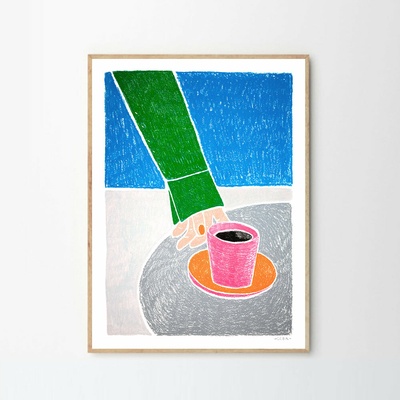 Moikka Plagát Café en Terrasse by Léa Coubray 50x70 cm
