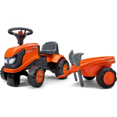Falk traktor Kubota oranžové s volantem a valníkem