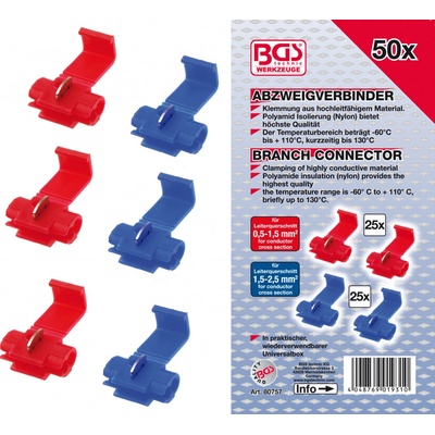 Souprava odbočovacích spojek BGS 80757 | 50dílná BGS80757