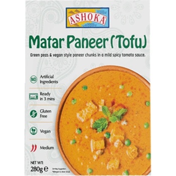 Ashoka Matar Paneer Tofu Vegan Hotové karí Hrášek v rajčatové omáčce s Tofu 280 g