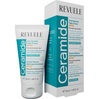 Revuele Ceramide Anti-Blemish Daily Cream denní ochranný krém pro problematickou pleť, akné SPF 50 50 ml