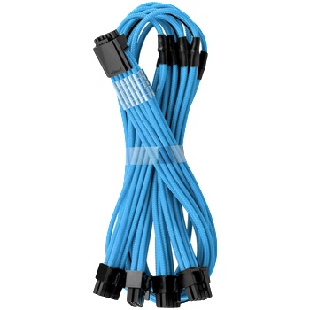 CableMod E-Series Pro ModMesh Sleeved 12VHPWR PCI-e Cable for Super Flower Leadex Platinum / Platinum SE / Titanium / V Gold Pro / V Platinum Pro, EVGA G7 / G6 / G5 / G3 / G2 / P2 / T2 (Light Blue, Nv (CM-PEV2-16P4-N60KLB-5PC-R)