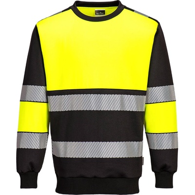 Portwest hi-vis pw376 / Светлоотразителен суитшърт - hv жълто/черно xl (pw376ybrxl)