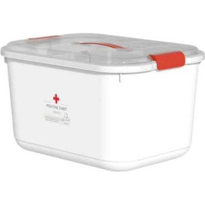 Verk 27660 Organizér na léky s bezpečnostním uzávěrem 37 x 27 x 21,5 cm, bílý