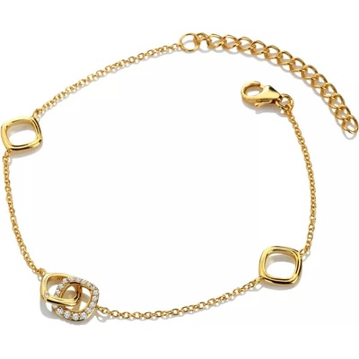 Hot Diamonds Pozlacený stříbrný náramek HD x Golden Edit Connected DL714