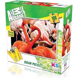 KS Games Animal Planet пъзел 100 части - Двойка Фламинго (24x34)