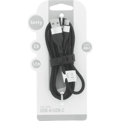 Setty GSM171582 USB-A - USB-C, 1,2m, černý