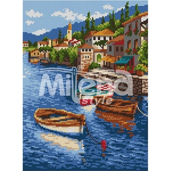 Image 1 of Milena Style Лодки на кея - Печатана Aida 14 ct без конци