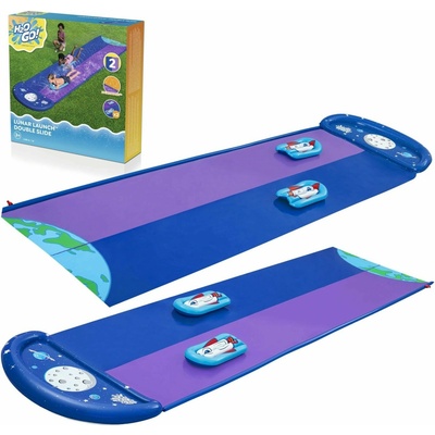 Bestway 52642 Vodná šmýkačka Dvojitá Vesmír 488cm + 2 nafukovačky Rakety