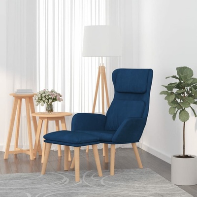 zahrada-XL relaxační se stoličkou modré samet 3097830