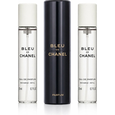 Chanel Bleu de Chanel Parfum Taschenspray nachfüllbar 20 ml + Parfum Nachfüllung 2 x 20 ml (man)