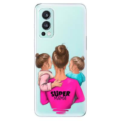 Odolné silikónové puzdro iSaprio - Super Mama - Two Girls - OnePlus Nord 2 5G